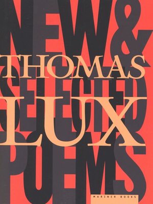 cover image of New and Selected Poems of Thomas Lux